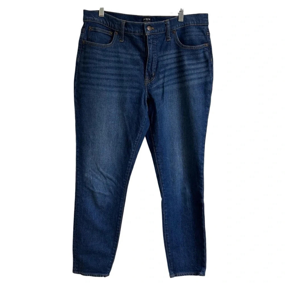 J Crew Women's Size 31 9" High Rise Skinny Dark Wash Denim Blue Jeans Stretch